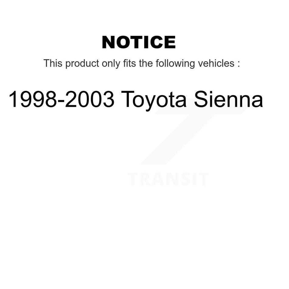 Front Suspension Control Arm And Ball Joint Assembly Steering Tie Rod End Stabilizer Bar Link Kit (8Pc) For 1998-2003 Toyota Sienna KTR-100466