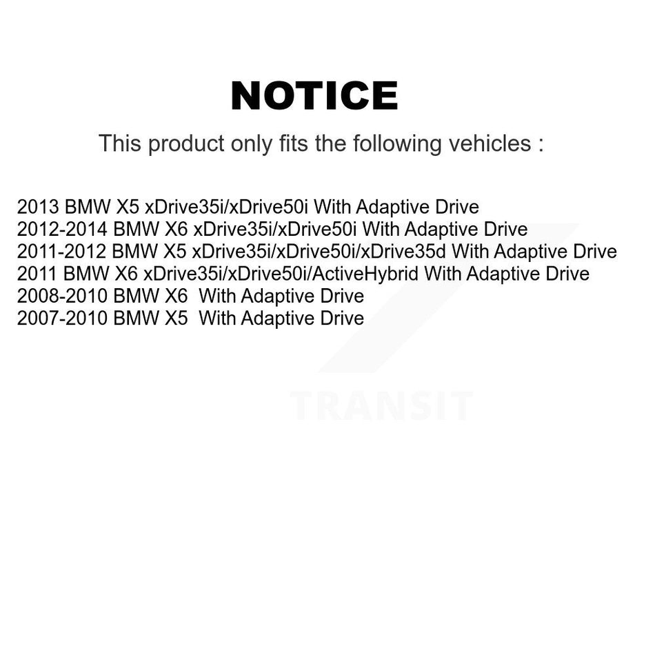 Front Suspension Control Arm And Ball Joint Assembly Steering Tie Rod End Stabilizer Bar Link Kit (8Pc) For BMW X5 X6 With Adaptive Drive KTR-100484