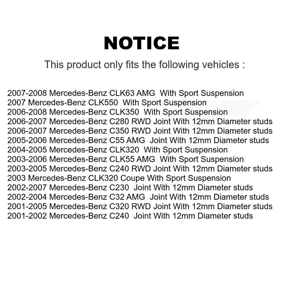 Front Suspension Control Arm And Ball Joint Assembly Steering Tie Rod End Stabilizer Link Kit (8Pc) For Mercedes-Benz C230 C240 C320 CLK350 C280 CLK320 C350 CLK550 CLK55 AMG C32 C55 CLK63 KTR-100511