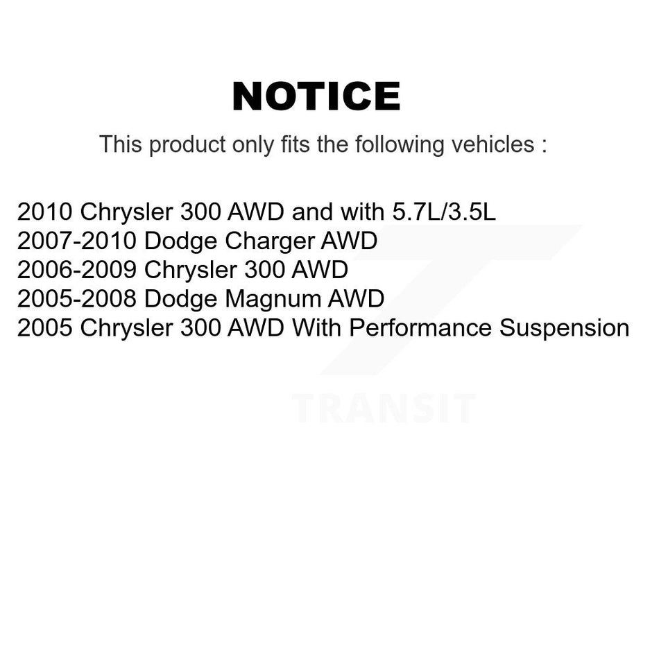 Front Suspension Control Arm And Ball Joint Assembly Steering Tie Rod End Stabilizer Bar Link Kit (8Pc) For Chrysler 300 Dodge Charger Magnum KTR-100521