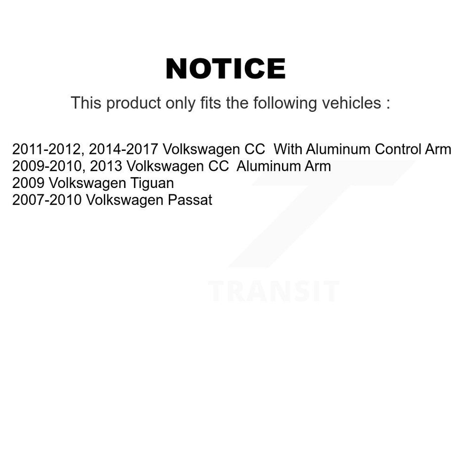 Front Suspension Control Arm And Ball Joint Assembly Steering Tie Rod End Stabilizer Bar Link Kit (8Pc) For Volkswagen CC Passat Tiguan KTR-100552