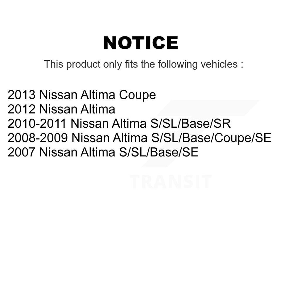 Front Suspension Control Arm And Ball Joint Assembly Steering Tie Rod End Stabilizer Bar Link Kit (8Pc) For Nissan Altima KTR-100591