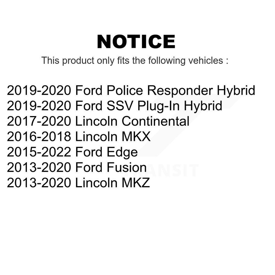 Front Suspension Stabilizer Bar Link Pair For Ford Fusion Edge Lincoln MKZ MKX Continental Police Responder Hybrid SSV Plug-In KTR-100748