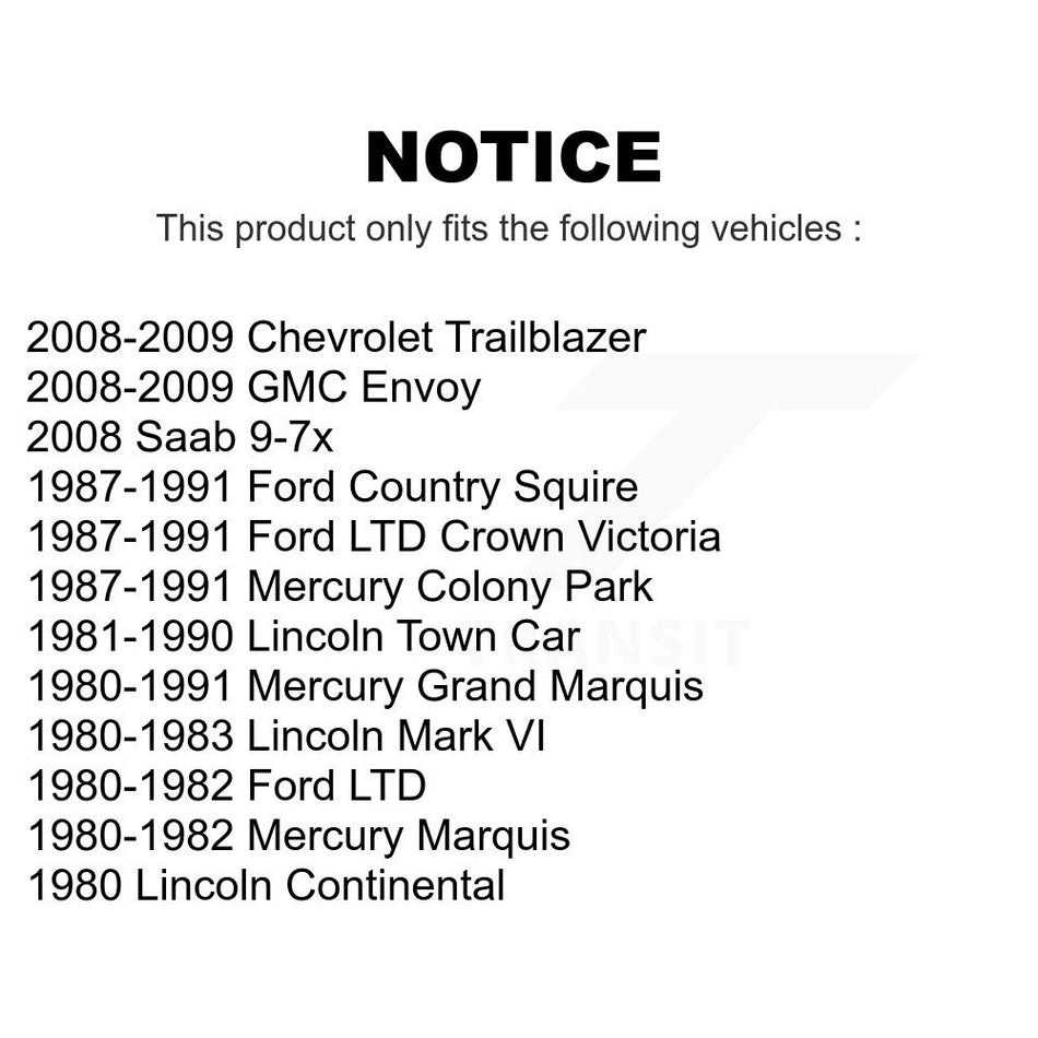 Front Suspension Bar Link Pair For Chevrolet Trailblazer Ford GMC Envoy Lincoln LTD Crown Victoria Town Car Mercury Grand Marquis Mark VI Saab 9-7x Colony Park Country Squire Continental KTR-100800