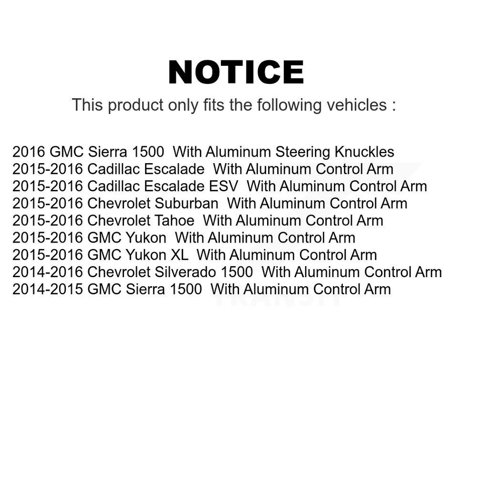 Front Suspension Ball Joints Pair For Chevrolet Silverado 1500 GMC Sierra Tahoe Suburban Yukon Cadillac XL Escalade ESV KTR-101169