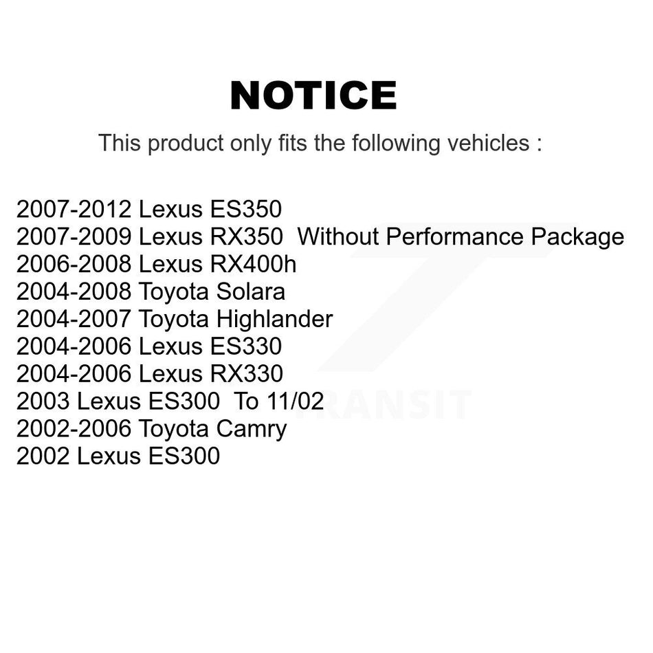 Front Suspension Control Arm And Ball Joint Assembly Kit For Toyota Camry Lexus Highlander ES350 RX350 RX330 Solara ES330 ES300 RX400h KTR-101383