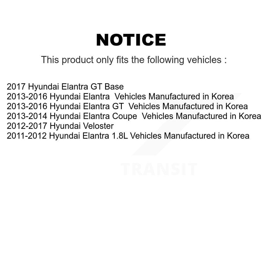 Front Suspension Control Arm And Ball Joint Assembly Kit For Hyundai Elantra Veloster GT Coupe KTR-101463