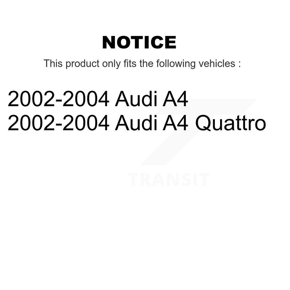 Front Suspension Control Arm And Ball Joint Assembly Steering Tie Rod End Stabilizer Bar Link Kit (8Pc) For 2002-2004 Audi A4 Quattro KTR-101704