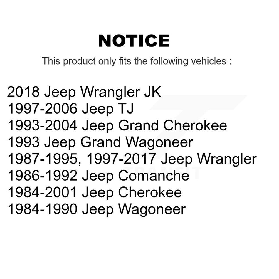 Front Suspension Ball Joints Kit For Jeep Wrangler Grand Cherokee JK Comanche Wagoneer TJ KTR-101764