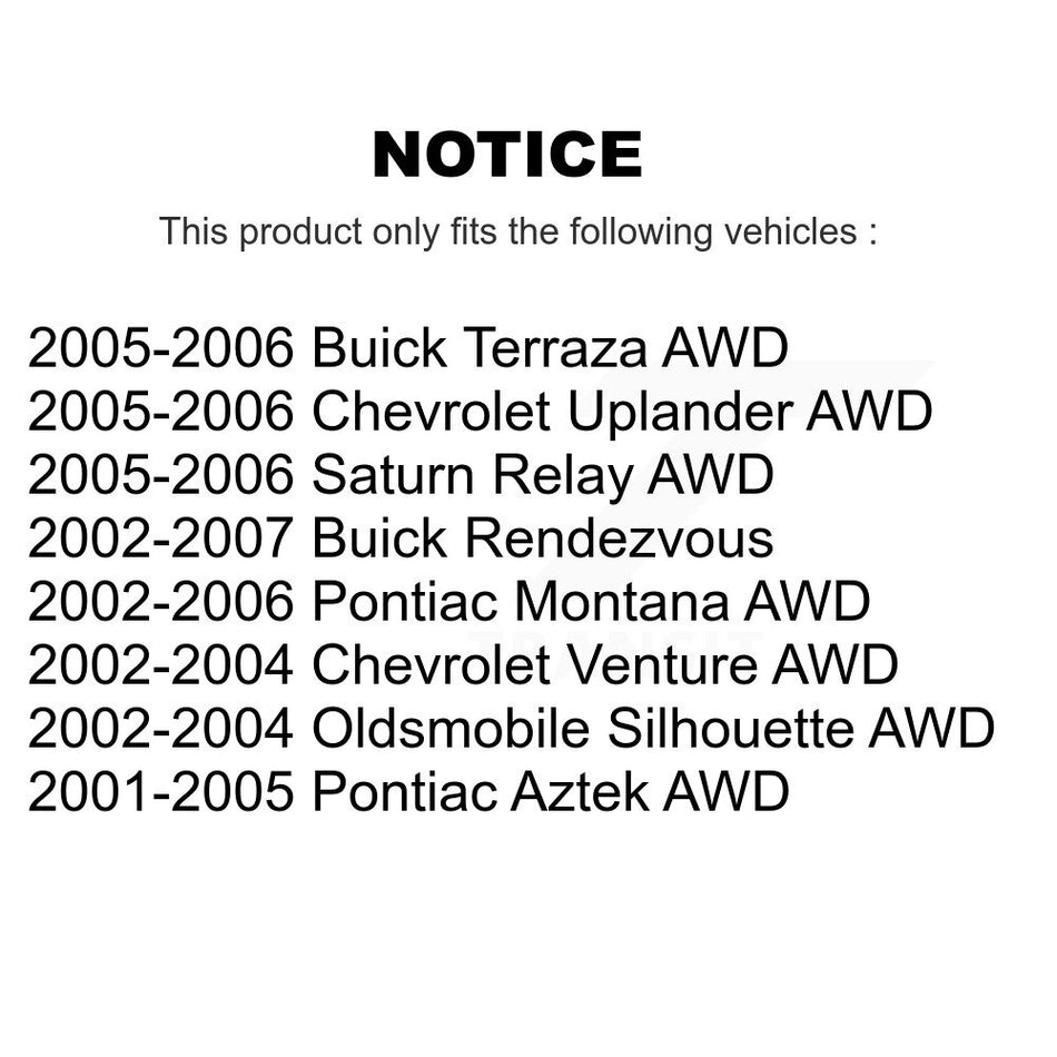 Front Rear Suspension Stabilizer Bar Link Kit For Buick Rendezvous Chevrolet Pontiac Venture Montana Uplander Aztek Terraza Oldsmobile Silhouette Saturn Relay KTR-101994