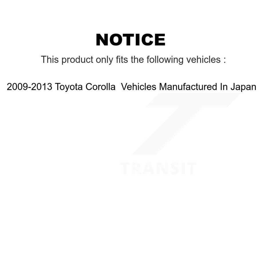 Front Suspension Ball Joint And Tie Rod End Kit For 2009-2013 Toyota Corolla Vehicles Manufactured In Japan KTR-102299