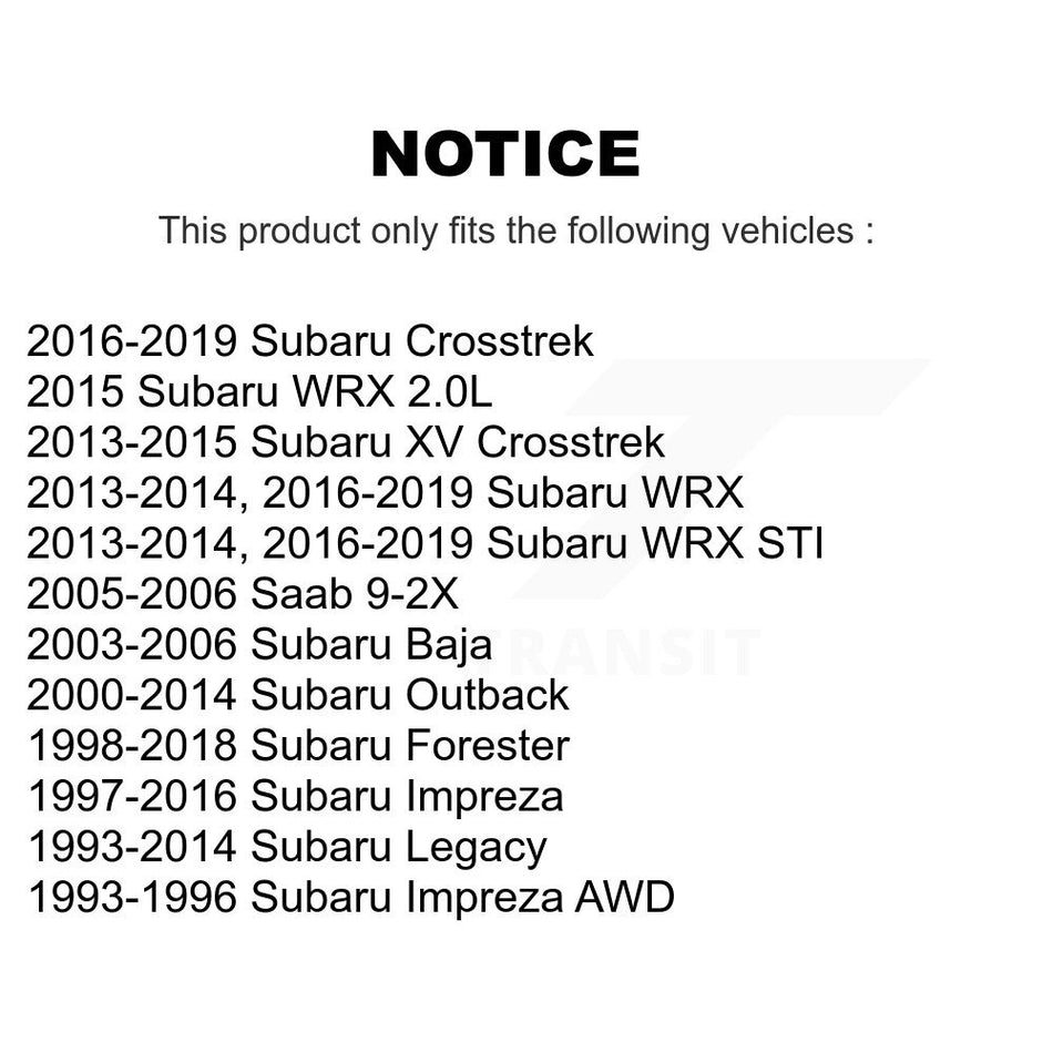 Front Suspension Ball Joint And Tie Rod End Kit For Subaru Forester Outback Impreza Crosstrek Legacy XV WRX STI Baja Saab 9-2X KTR-102428