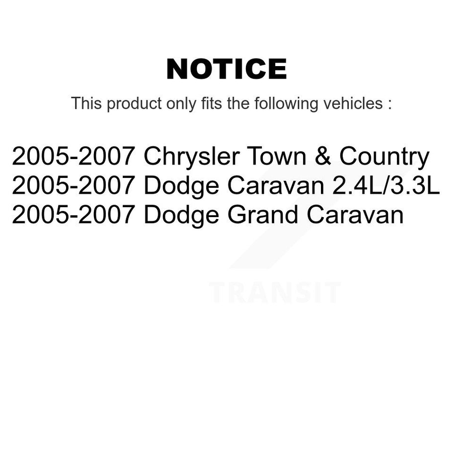 Front Suspension Control Arm Assembly And Tie Rod End Kit For 2005-2007 Dodge Grand Caravan Chrysler Town & Country KTR-102724