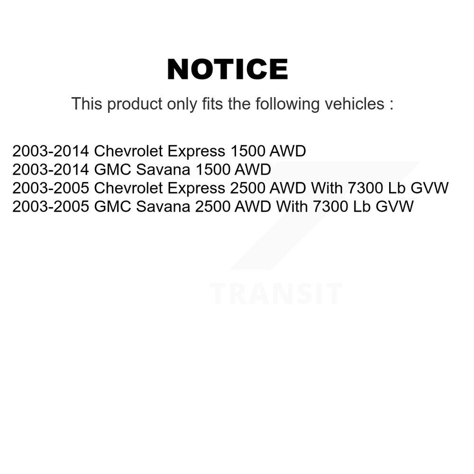 Front Suspension Control Arm Assembly And Tie Rod End Kit For Chevrolet Express 1500 2500 GMC Savana AWD KTR-102749