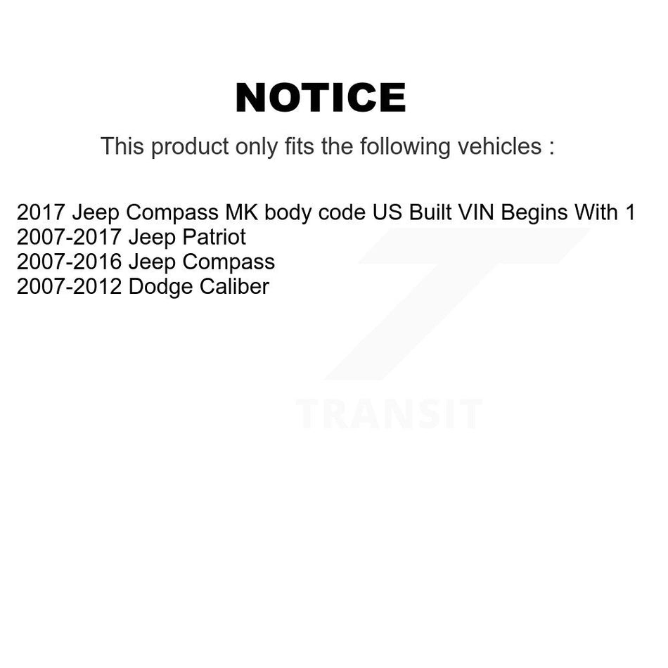 Front Suspension Control Arm Assembly And Tie Rod End Kit For Jeep Patriot Compass Dodge Caliber KTR-102836