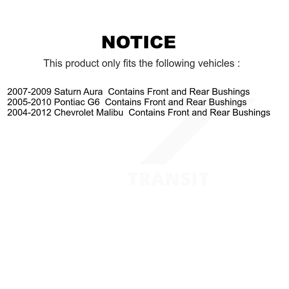 Front Suspension Control Arm Assembly And Tie Rod End Kit For Chevrolet Malibu Pontiac G6 Saturn Aura Contains Rear Bushings KTR-102896