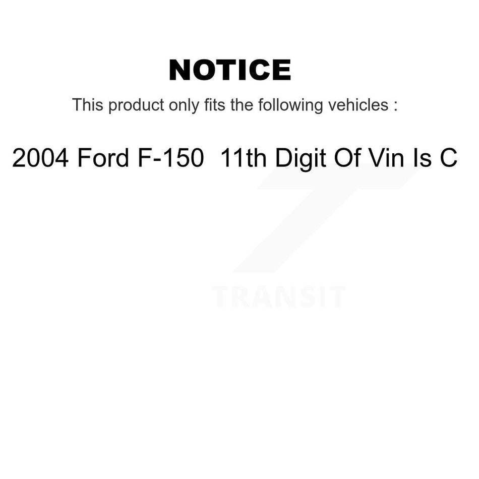 Front Suspension Ball Joint And Tie Rod End Kit For 2004 Ford F-150 11th Digit Of Vin Is C KTR-103011